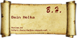 Bein Helka névjegykártya